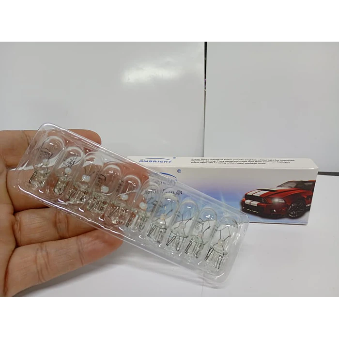Caja 10 Ampolletas T10 W5W 12V 5W Halógenas de Posición y  Patente de autos 6