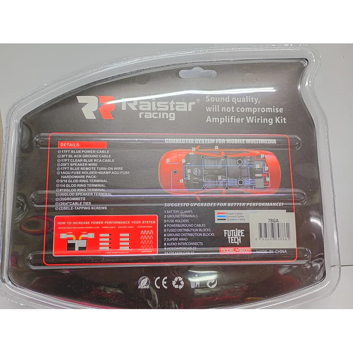 Kit de cables de audio y sonido amplificación para auto, Modelo Premium Número 8 2