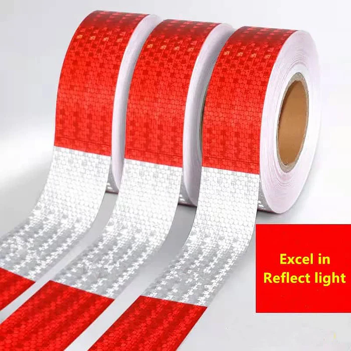 Cinta Reflectante Roja Blanca Camión 45m x 5cm Seguridad 6
