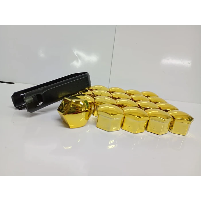  Cubierta de tuercas de neumáticos de auto, a prueba de polvo, protección decorativa exterior 17mm, tapa de Perno 20 piezas color dorado amarillo  1