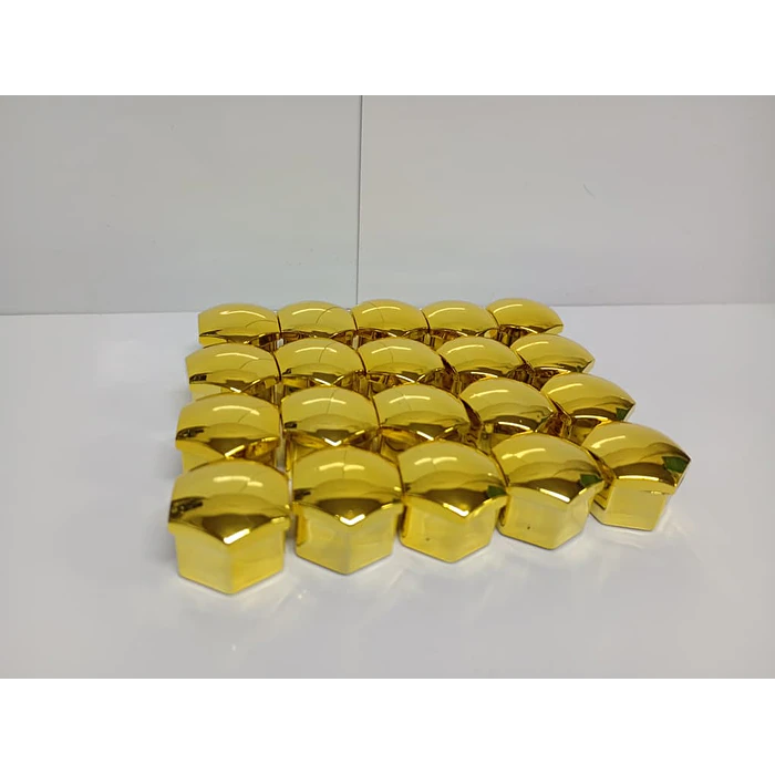  Cubierta de tuercas de neumáticos de auto, a prueba de polvo, protección decorativa exterior 17mm, tapa de Perno 20 piezas color dorado amarillo  3