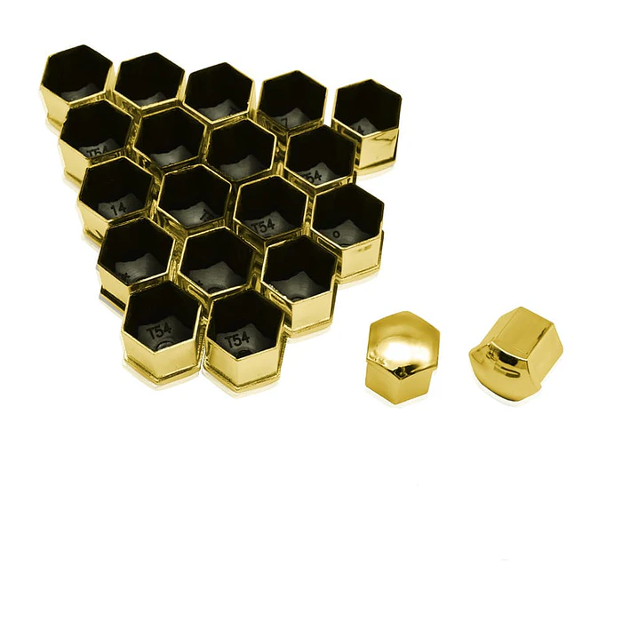 Cubierta de tuercas de neumáticos de auto, a prueba de polvo, protección decorativa exterior 17mm, tapa de Perno 20 piezas color dorado amarillo  4
