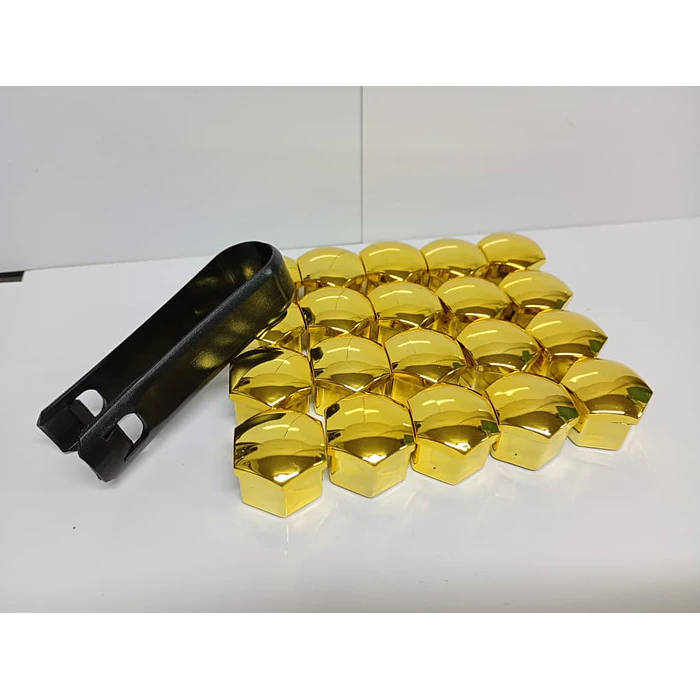  Cubierta de tuercas de neumáticos de auto, a prueba de polvo, protección decorativa exterior 17mm, tapa de Perno 20 piezas color dorado amarillo  6