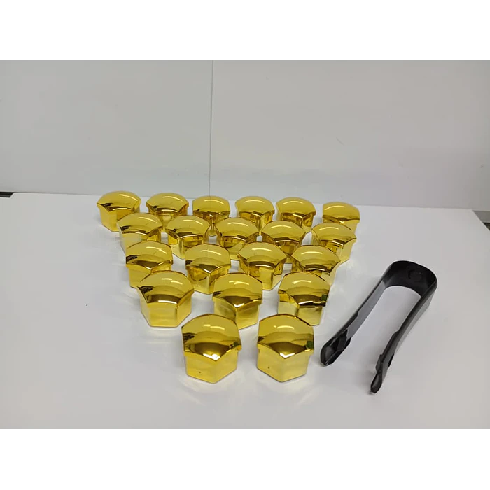  Cubierta de tuercas de neumáticos de auto, a prueba de polvo, protección decorativa exterior 17mm, tapa de Perno 20 piezas color dorado amarillo  8