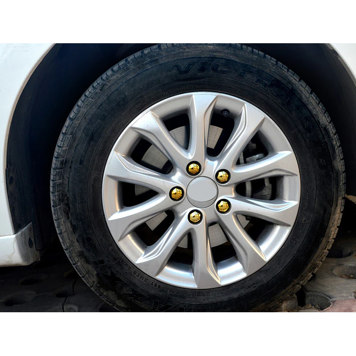  Cubierta de tuercas de neumáticos de auto, a prueba de polvo, protección decorativa exterior 17mm, tapa de Perno 20 piezas color dorado amarillo  10