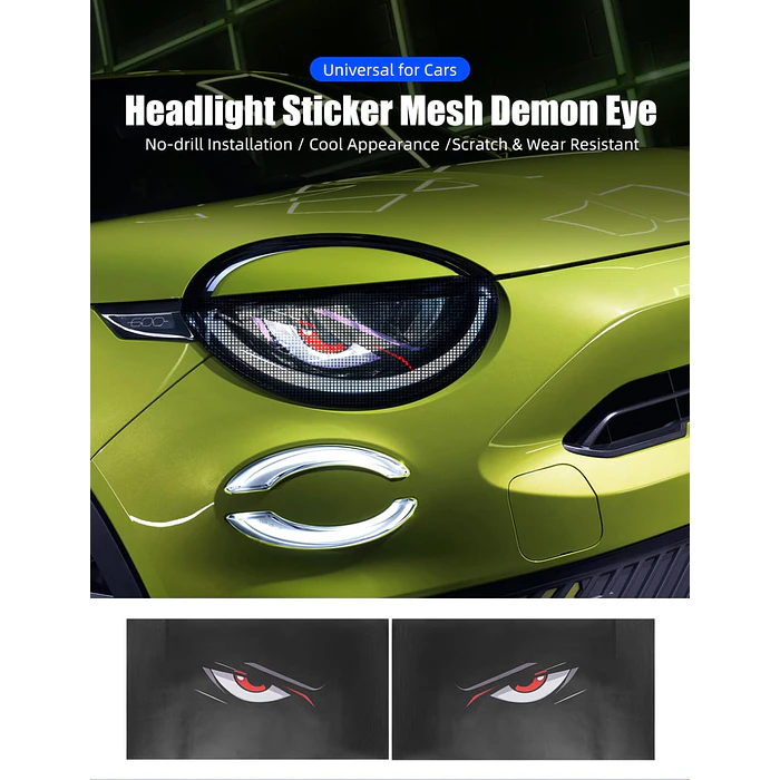 Vinilo Ojos Demonio para Faros de Auto Malla Adhesiva Universal Tuning 50x30 cm 2