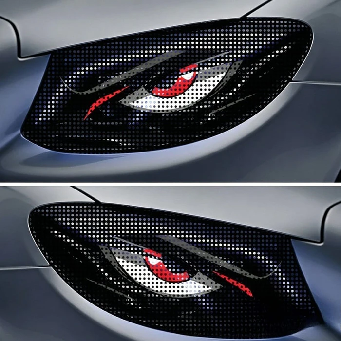 Vinilo Ojos Demonio para Faros de Auto Malla Adhesiva Universal Tuning 50x30 cm 3