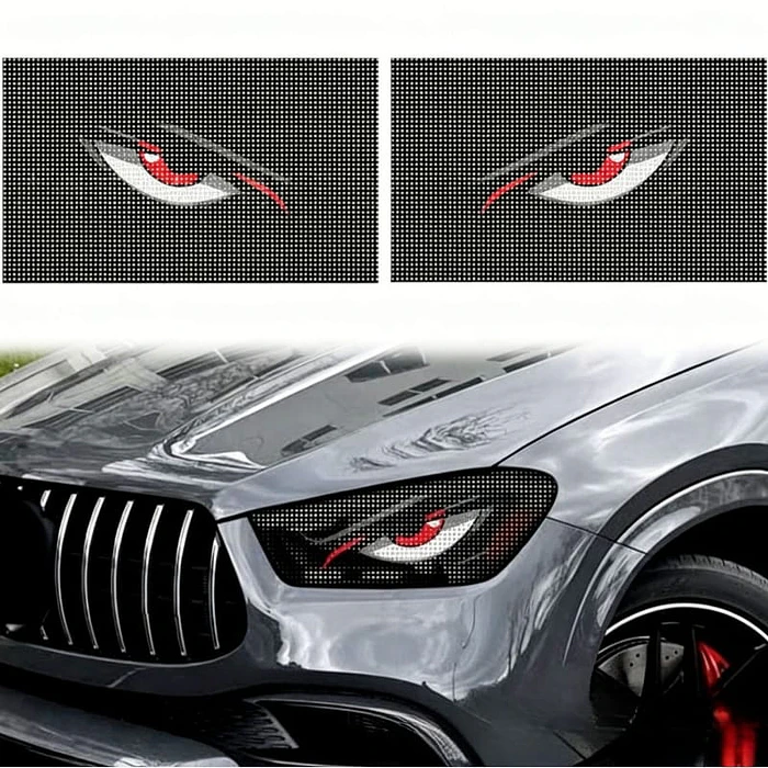 Vinilo Ojos Demonio para Faros de Auto Malla Adhesiva Universal Tuning 50x30 cm 1