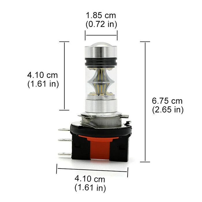  PAR DE AMPOLLETAS LED H15 100W – LUZ ALTA + DRL 10