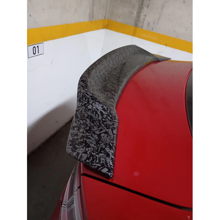 Aleron trasero de maletero estilo Boca de pato material ABS  fibra de carbono forjado  2