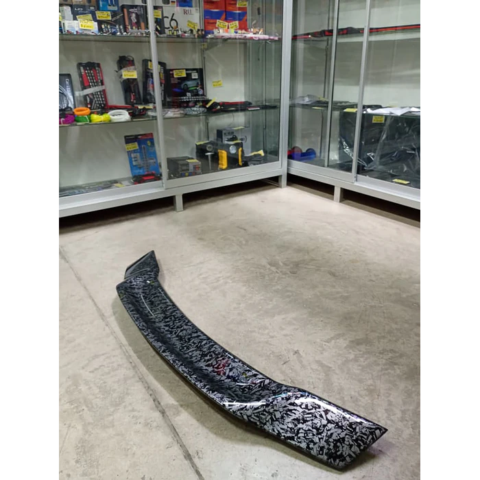 Aleron trasero de maletero estilo Boca de pato material ABS  fibra de carbono forjado  4