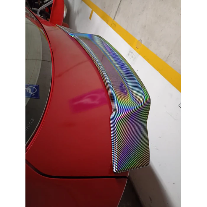 Aleron trasero de maletero estilo Boca de pato material ABS fibra de carbono tornasol  2