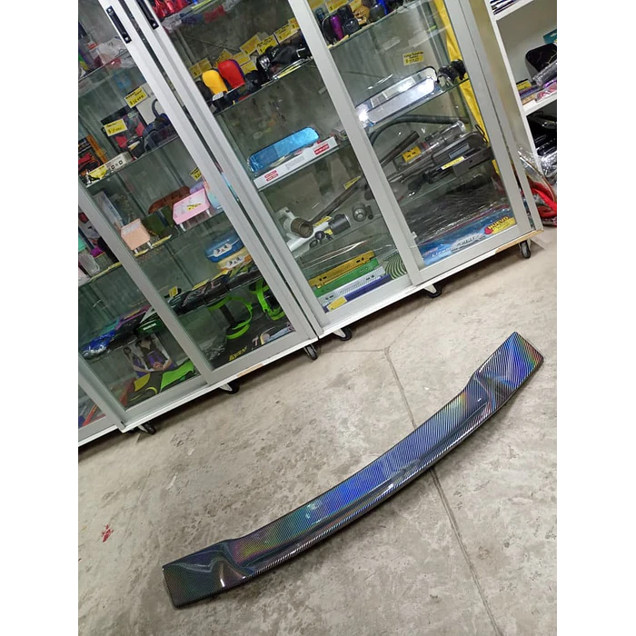 Aleron trasero de maletero estilo Boca de pato material ABS fibra de carbono tornasol  8