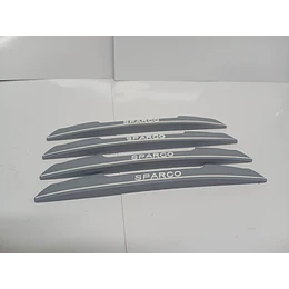 X4  topes de puertas tira de goma anticolision tope de retrovisor, tope de parachoques Borde de puerta lateral de auto antiarañazo Sparco Gris letra blanca 