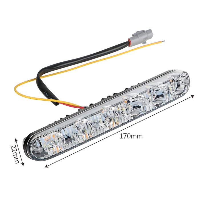  Luz de circulación diurna para autos, lámpara antiniebla de señal de giro, Blanco con ámbar 8
