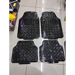 * X4 Alfombras Pisos Tapetes Para Autos* Negro Metalizado Negro
