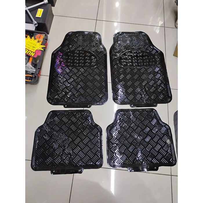 * X4 Alfombras Pisos Tapetes Para Autos* Negro Metalizado Negro 1