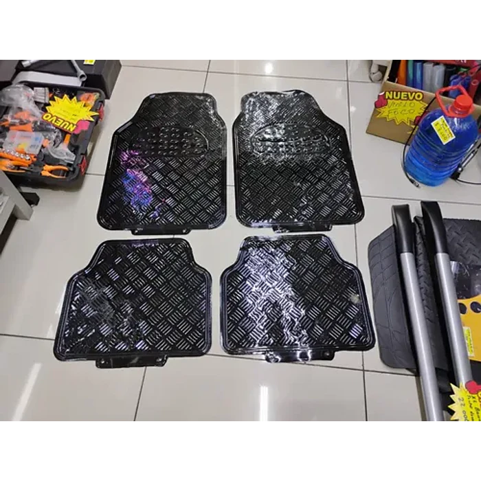 * X4 Alfombras Pisos Tapetes Para Autos* Negro Metalizado Negro 7