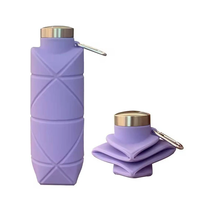 Botella Plegable Silicona Para Agua Deportiva Reutilizable 2