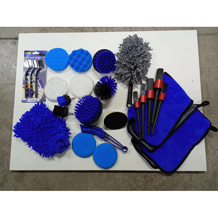 Kit Pulido de Auto Limpieza Tapiz 25 Piezas Pads Para Taladro  2