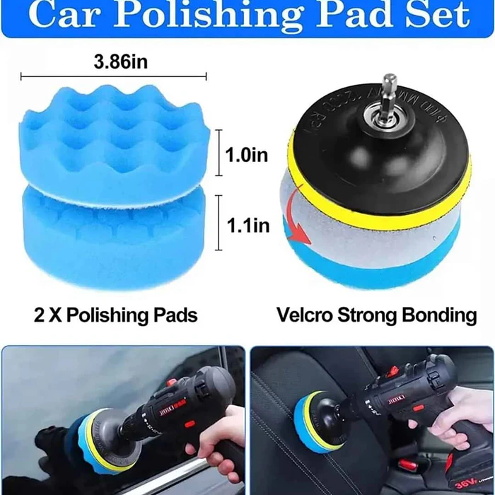 Kit Pulido de Auto Limpieza Tapiz 25 Piezas Pads Para Taladro  4