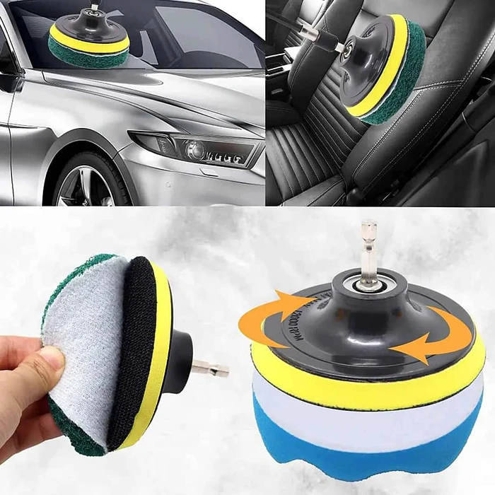 Kit Pulido de Auto Limpieza Tapiz 25 Piezas Pads Para Taladro  5