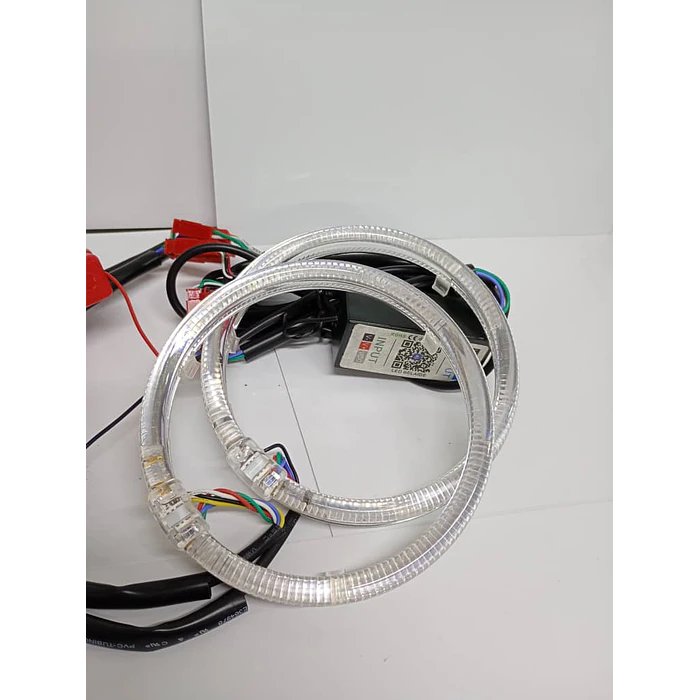 par de anillos de luz led circular universal ojos de ángel RGB multicolor 6