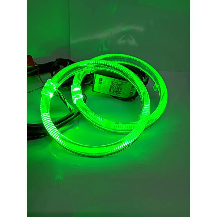 par de anillos de luz led circular universal ojos de ángel RGB multicolor 2