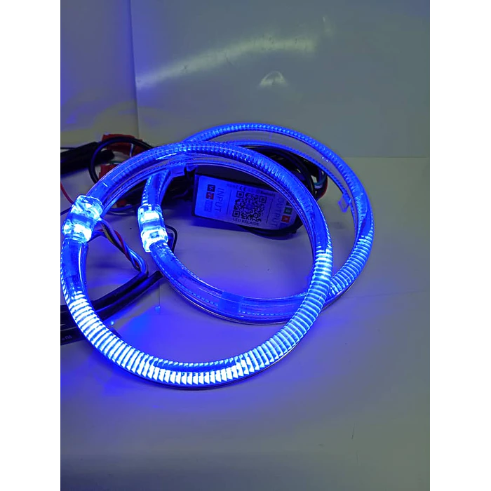 par de anillos de luz led circular universal ojos de ángel RGB multicolor 3