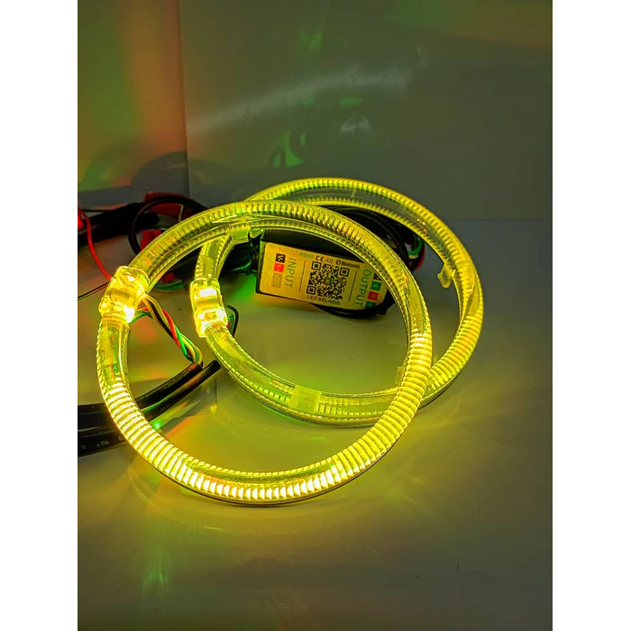 par de anillos de luz led circular universal ojos de ángel RGB multicolor 5