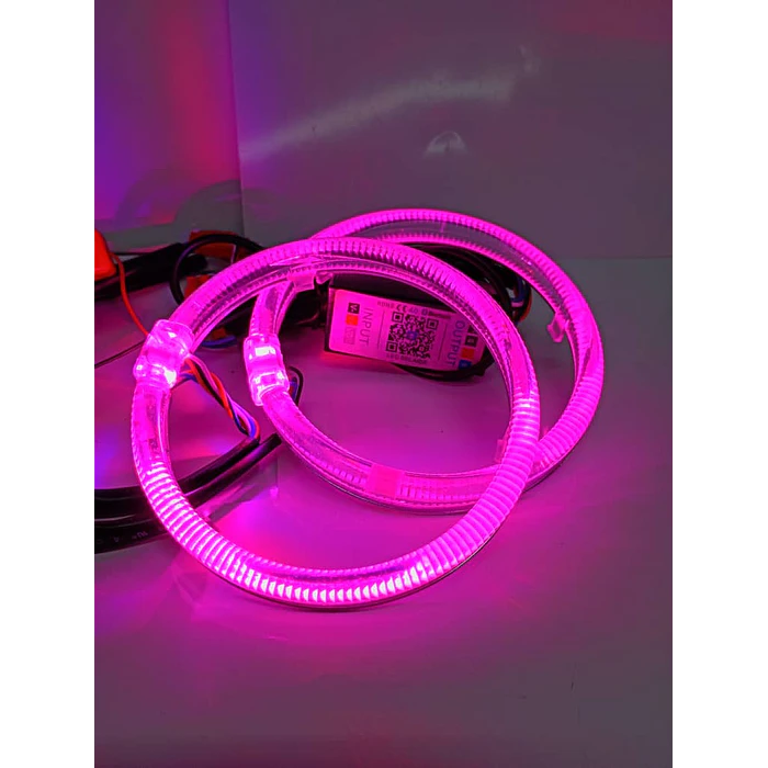 par de anillos de luz led circular universal ojos de ángel RGB multicolor 8