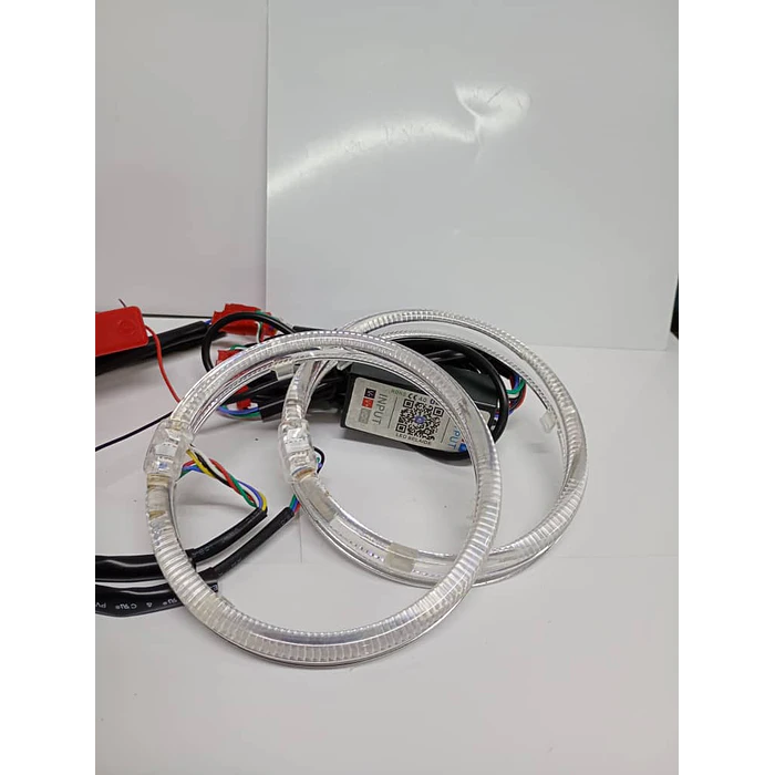 par de anillos de luz led circular universal ojos de ángel RGB multicolor 9