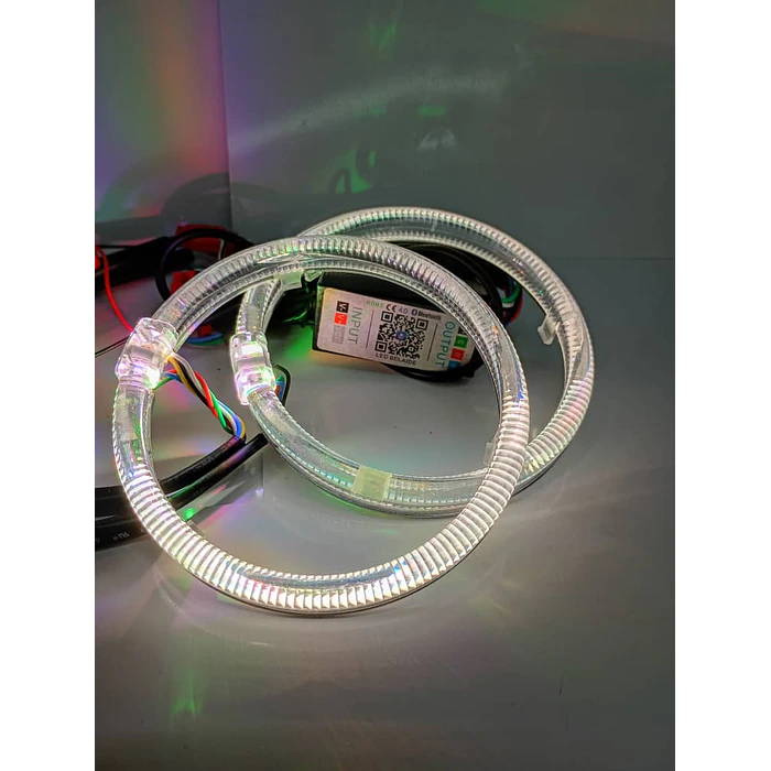 par de anillos de luz led circular universal ojos de ángel RGB multicolor 10