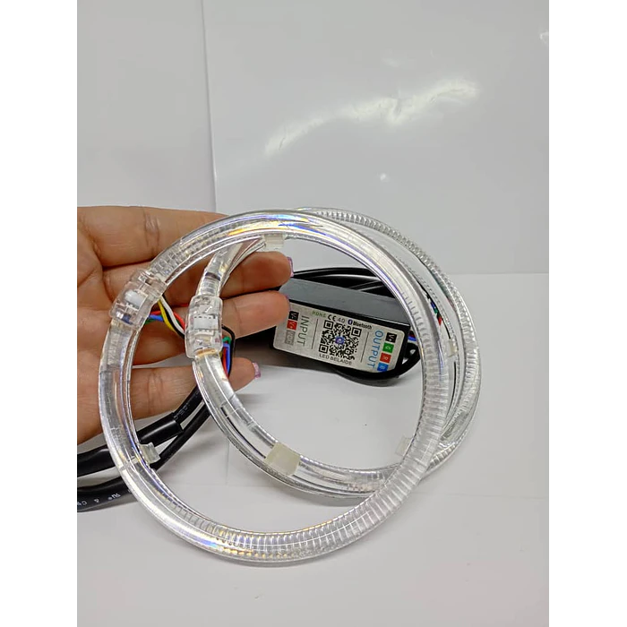 par de anillos de luz led circular universal ojos de ángel RGB multicolor 1
