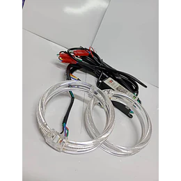 par de anillos  anillos de luz led circular universal ojos de ángel RGB multicolor para autos, accesorios de modificación de ópticos medida 80mm