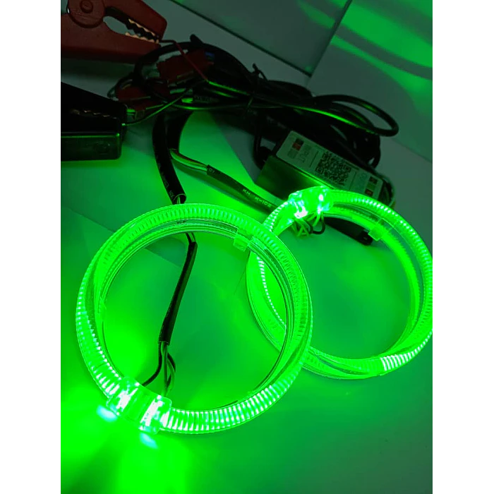 par de anillos  anillos de luz led circular universal ojos de ángel RGB multicolor para autos, accesorios de modificación de ópticos medida 80mm 5