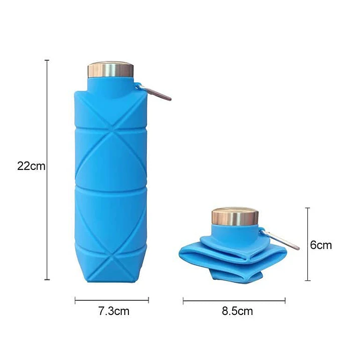 Botella Plegable Silicona Para Agua Deportiva Reutilizable 7