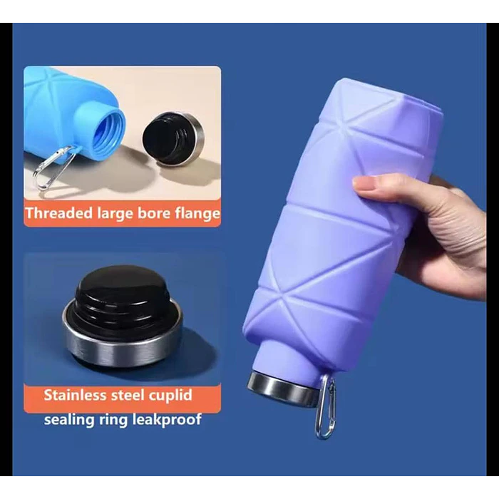 Botella Plegable Silicona Para Agua Deportiva Reutilizable 8