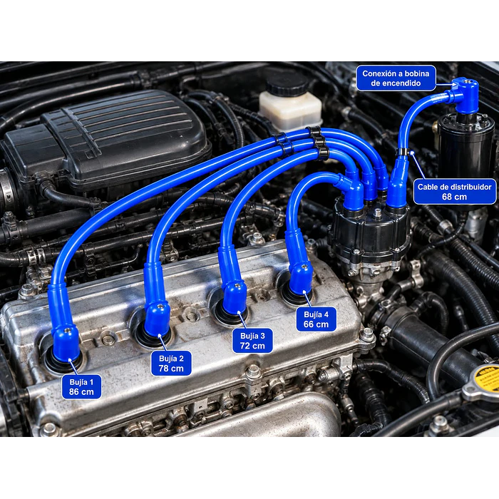 JUEGO 5 CABLES DE BUJÍAS ALTO VOLTAJE UNIVERSAL AUTOS 9