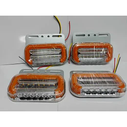 Pack 4 Focos Led Posición Trocha Señalización 12-24 V Cable Positivo Negativo Ambar Ambar Blanco