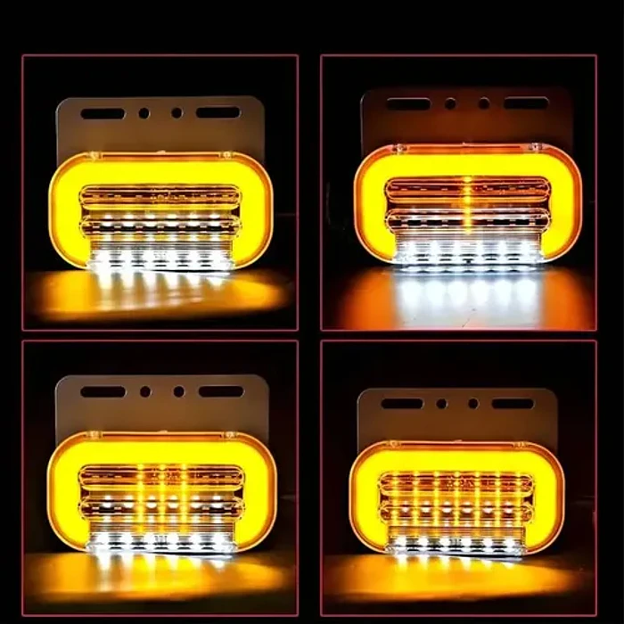 Pack 4 Focos Led Posición Trocha Señalización 12-24 V Cable Positivo Negativo Ambar Ambar Blanco 2