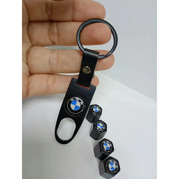Llavero + Set De 4 Tapas De Válvulas Bm 8