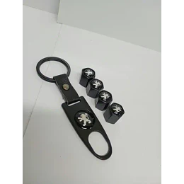 Llavero + Set De 4 Tapas De Válvulas Peu
