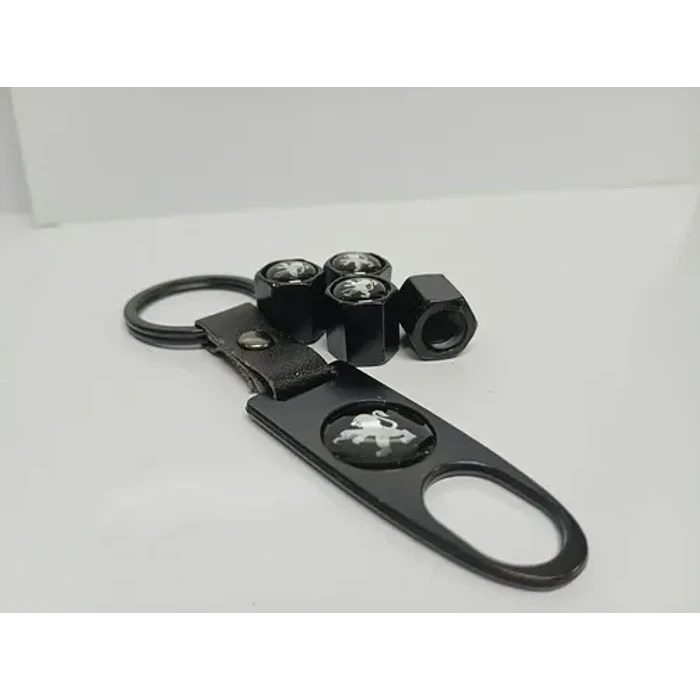 Llavero + Set De 4 Tapas De Válvulas Peu 5