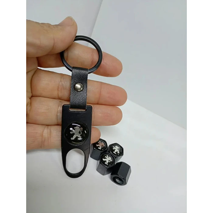 Llavero + Set De 4 Tapas De Válvulas Peu 6