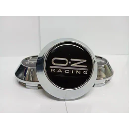 X4 Tapas Centro De Llantas De Auto Conicas Oz 58mmx60mm Negro Logo Plata
