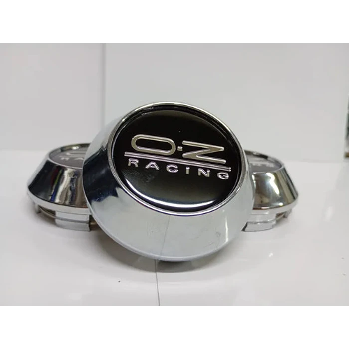 X4 Tapas Centro De Llantas De Auto Conicas Oz 58mmx60mm Negro Logo Plata 2