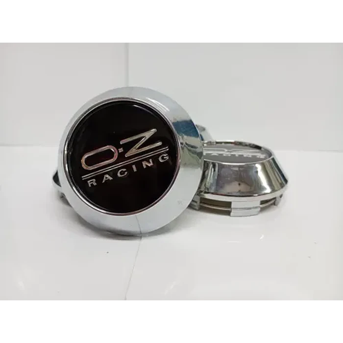 X4 Tapas Centro De Llantas De Auto Conicas Oz 58mmx60mm Negro Logo Plata 3