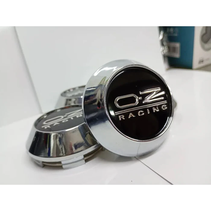 X4 Tapas Centro De Llantas De Auto Conicas Oz 58mmx60mm Negro Logo Plata 5