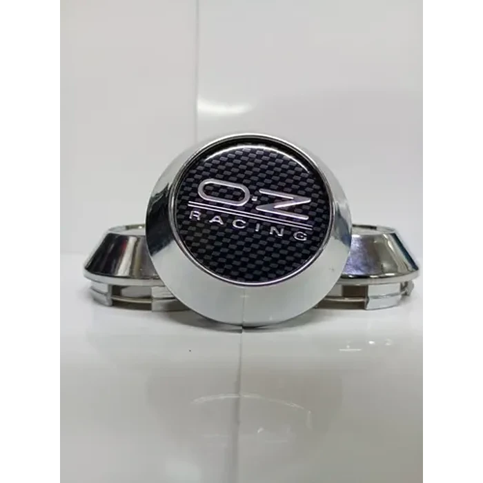 X4 Tapas Centro De Llantas De Auto Conicas Oz 58mmx60mm Carbono Logo Plata 3